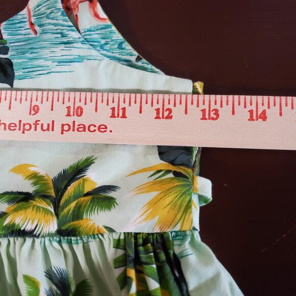 Vtg 90s Pacific Legend Hawaiian Tropical Mini Dress Babydoll Top Size 7/8 Island - Picture 6 of 7